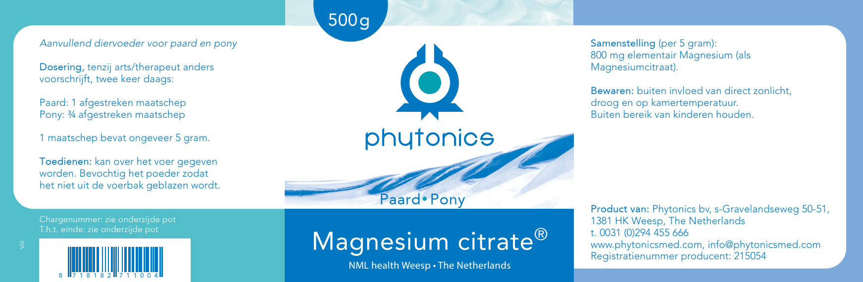 Phytonics | Magnesium citraat | 500gram - Afbeelding 2