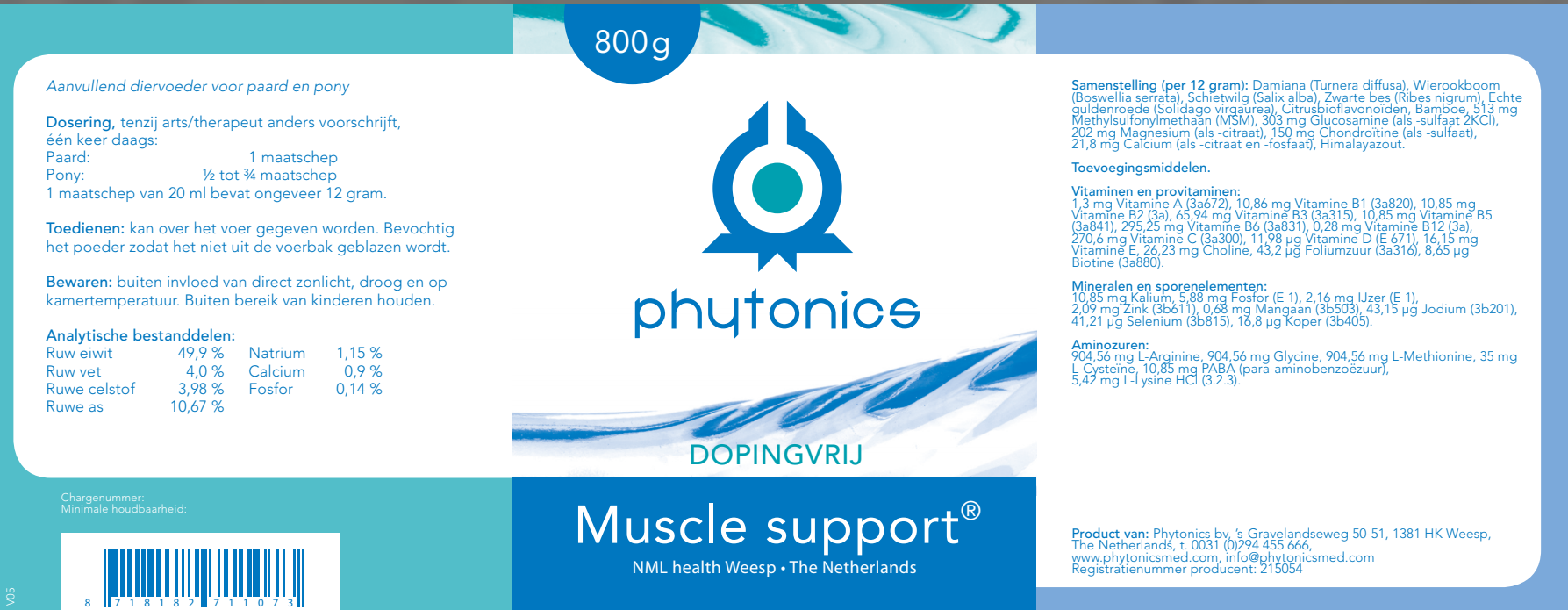 Phytonics Muscle support 250-800 g - Afbeelding 2