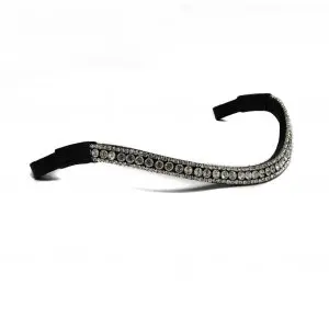 Bridle2Fit | Frontriem Luxe uitvoering 3 rijen witte steentjes
