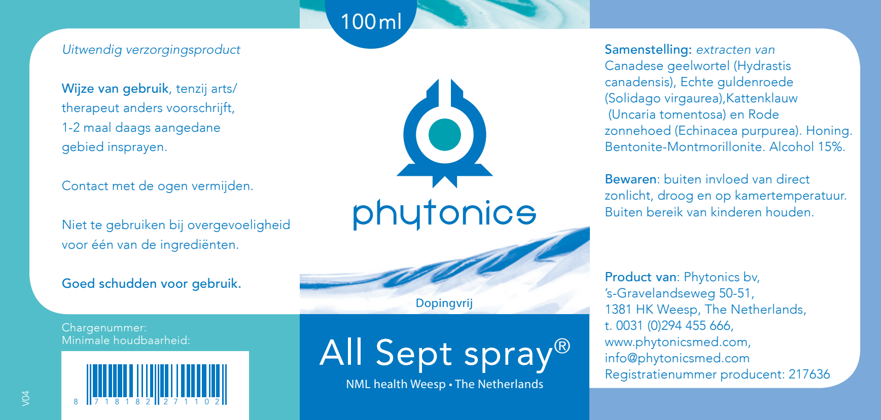 Phytonics | All Sept Spray 100 ml - Afbeelding 2