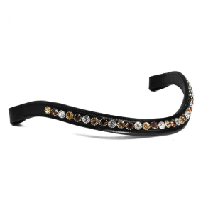 Bridle2Fit | frontriem met gouden, koperen en witte steentjes