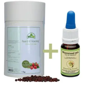 Oktober aanbieding | Weerstand boost | Rozenbottels 1kg + Krachtig Kruid weerstandmix 10ml