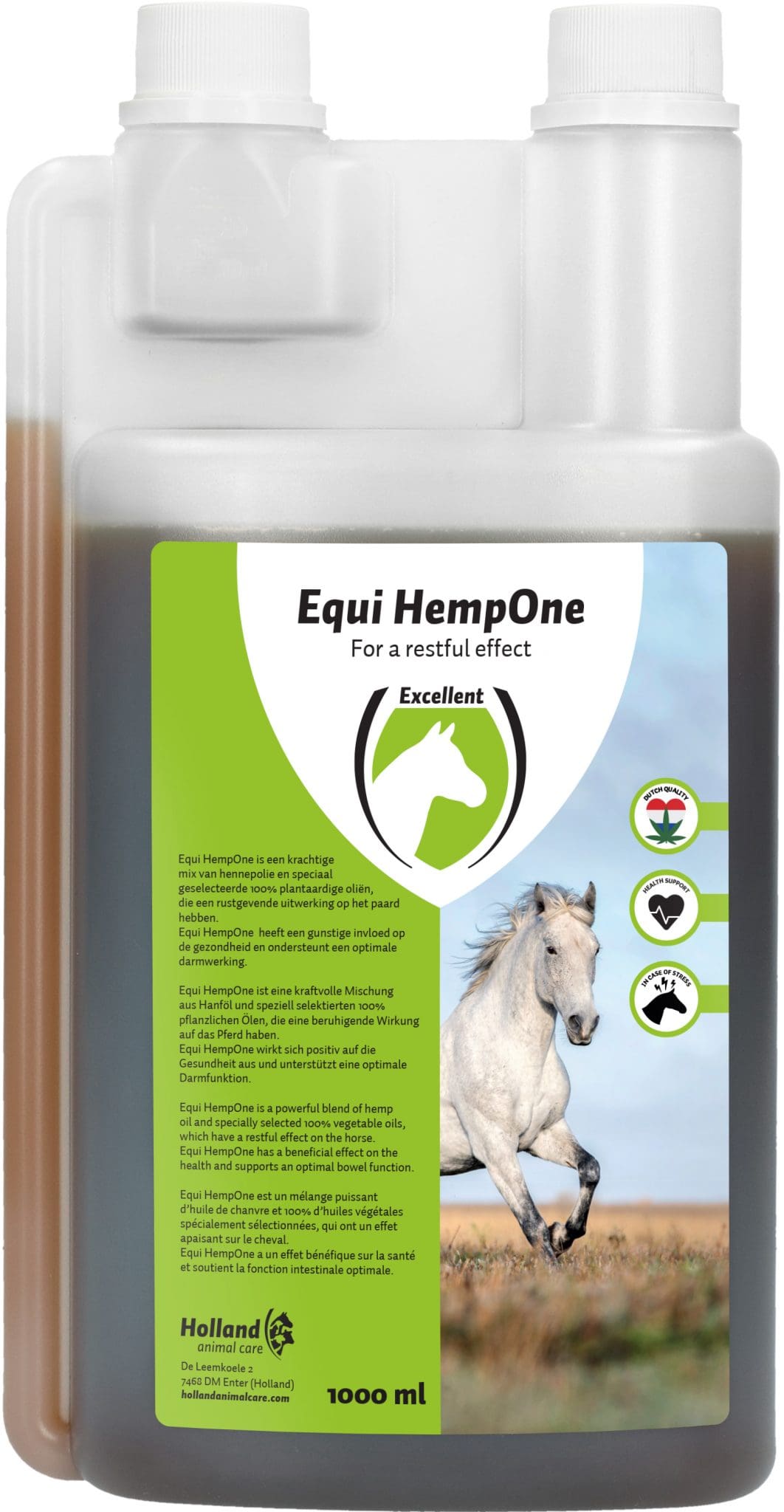 Excellent Horse Equi HempOne Feed Oil Paard CBD olie Paard en Voeding