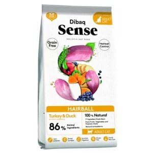 Dibaq Sense | Grainfree Kat – Hairball | Kalkoen & Eend |1,5kg